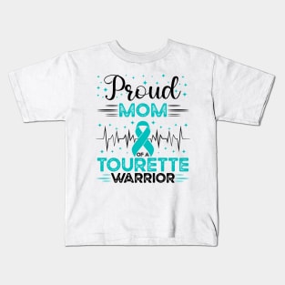 Proud Mom Of A Tourette Warrior Tourette Syndrome Awareness Kids T-Shirt